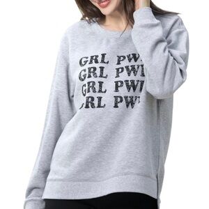 Girl Power Cotton Blend Cozy Crewneck Sweater for Women Size XXL